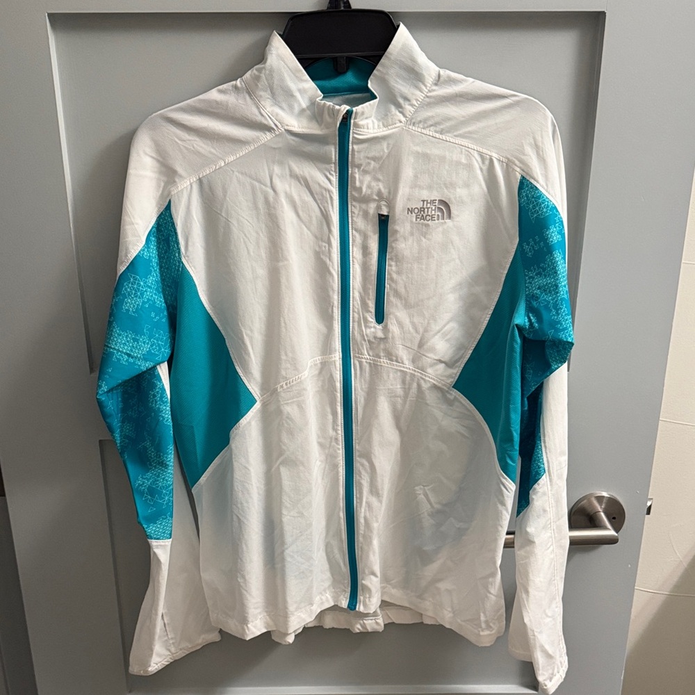 The North Face Women’s Performance Jacket – White & Teal — Size M